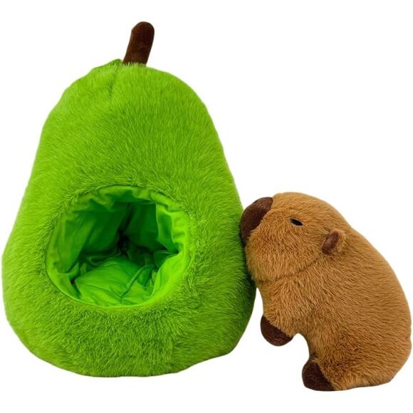 Kawaii Large Avocado Capybara Plush 18" Kawaii Stuffed Animal Pillow - Picture 6 of 7